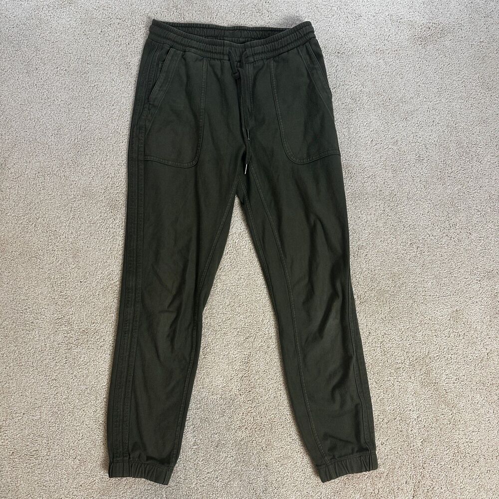 Athleta Farallon Jogger XS Olive Green Cotton Stretch Travel Athleisure Sporty